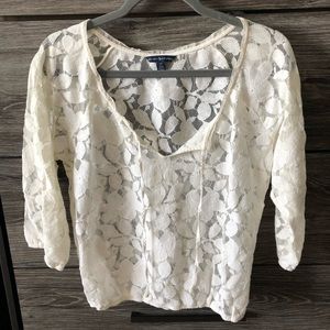 American Eagle floral lace top